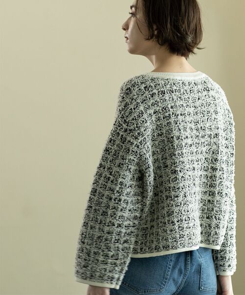 OPAQUE.CLIP（オペークドットクリップ）の「◆≪ヒルナンデス！で紹介≫ ツイードライクニットプルオーバー【洗濯機洗い可】（ニット/セーター・レディース・ネイビー系3/ブラック系3/ライトイエロー系4・38/40/42）」の17枚目の写真