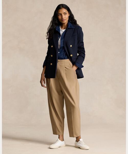 ポロラルフローレンカーブド テーパード ストレッチ ウール パンツ