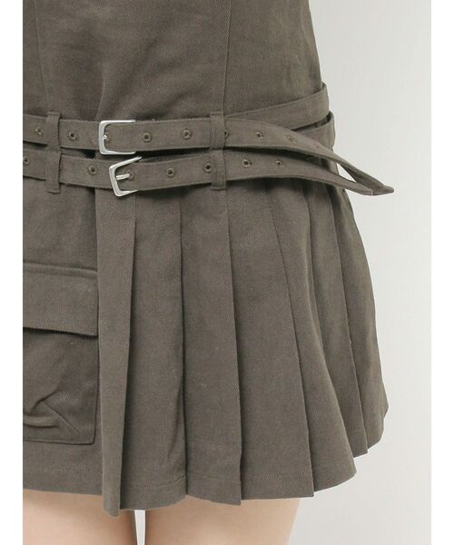 EVRIS（エヴリス）の「エッジデザインプリーツジャンスカ（ジャンパースカート・レディース・グレー/カーキ/アイボリー・SMALL/MEDIUM）」の19枚目の写真