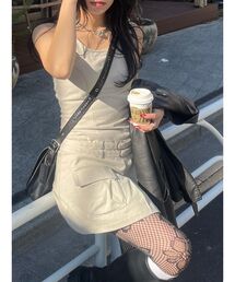 EVRIS | エッジデザインプリーツジャンスカ(ジャンパースカート)