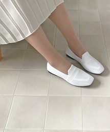 atmos pink（アトモスピンク）の「BOUQET 洗える軽量スクエアニットパンプス/husky（パンプス）」