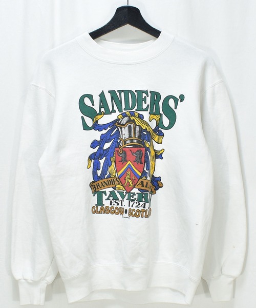 VINTAGE（ヴィンテージ）の「【ヴィンテージ古着】90's SANDERS TAVERN プリント クルーネックスウェット USA製（スウェット・メンズ・ホワイト・MEDIUM）」の2枚目の写真