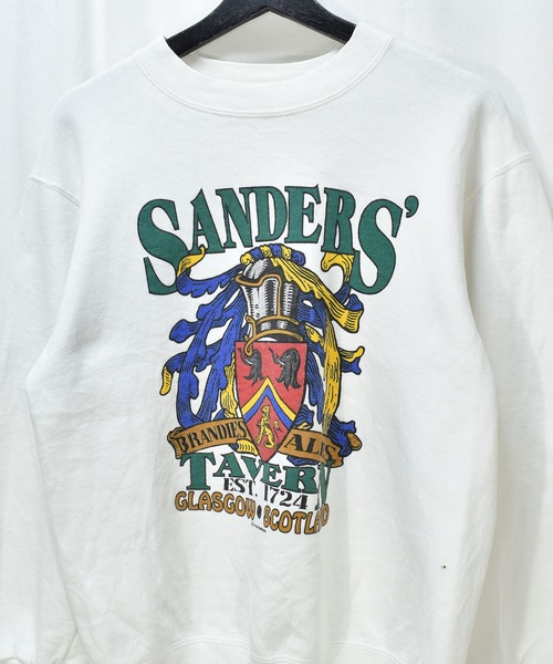 VINTAGE（ヴィンテージ）の「【ヴィンテージ古着】90's SANDERS TAVERN プリント クルーネックスウェット USA製（スウェット・メンズ・ホワイト・MEDIUM）」の3枚目の写真