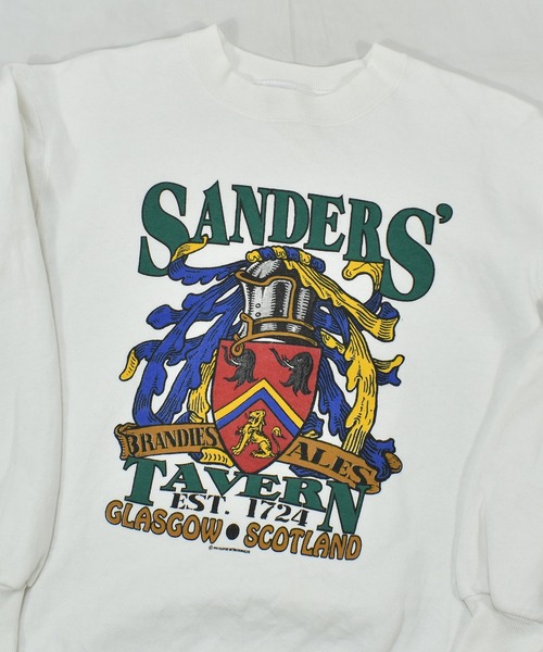 VINTAGE（ヴィンテージ）の「【ヴィンテージ古着】90's SANDERS TAVERN プリント クルーネックスウェット USA製（スウェット・メンズ・ホワイト・MEDIUM）」の5枚目の写真