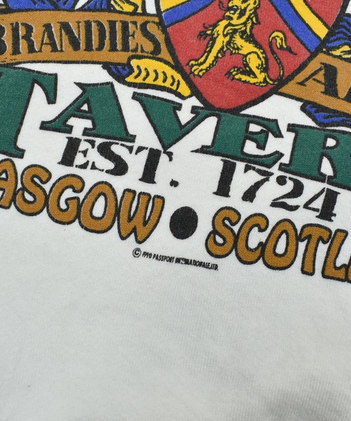 VINTAGE（ヴィンテージ）の「【ヴィンテージ古着】90's SANDERS TAVERN プリント クルーネックスウェット USA製（スウェット・メンズ・ホワイト・MEDIUM）」の6枚目の写真