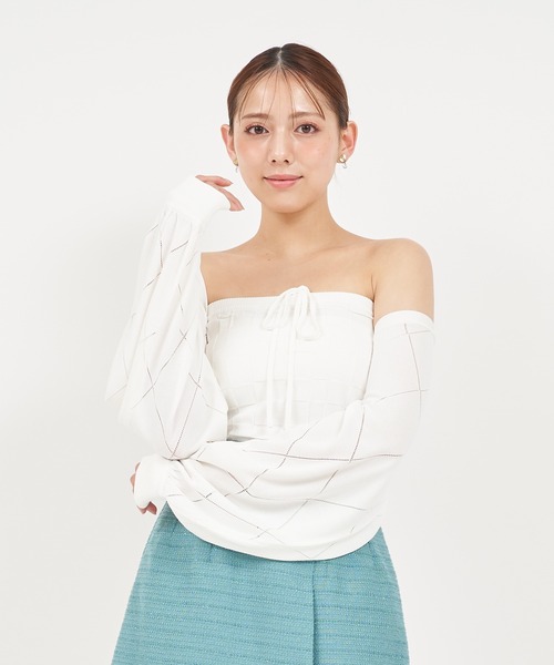 ROYAL PARTY(ロイヤルパーティー)の「ベアボレロアンサンブル(ニット/セーター・レディース・ブラック/オフホワイト/ブルー・FREE)」の19枚目の写真