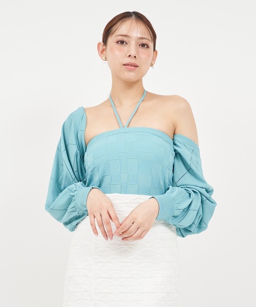 ROYAL PARTY(ロイヤルパーティー)の「ベアボレロアンサンブル(ニット/セーター・レディース・ブラック/オフホワイト/ブルー・FREE)」の21枚目の写真