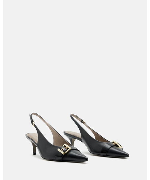 ALLSAINTS（オールセインツ）の「SELINA SLINGBACK LEATHER KITTEN HEELS | SELINA スリングバック レザー キトゥン ヒール（サンダル・レディース・ブラック・UK5/UK6/UK4/UK3）」の5枚目の写真
