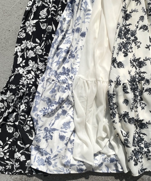 one way（ワンウェイ）の「花柄シャーリングロングワンピース
