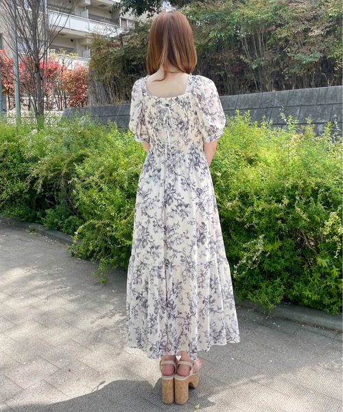 軽い着心地❣️ プランテーションシャーリングシワ加工 総花柄ワンピース綿100% one way（ワンウェイ） ワンピース 花柄シャーリングロングワンピース