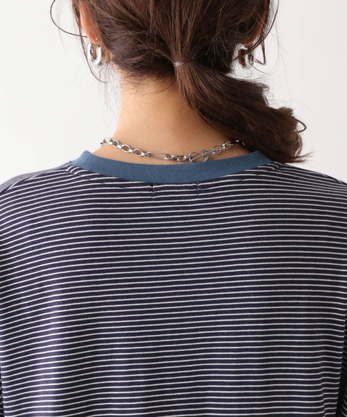 LEPSIM(レプシィム)の「ピンボーダーBIGロンT 108065(Tシャツ/カットソー・レディース・グリーン/ブルー/グレー・FREE)」の20枚目の写真