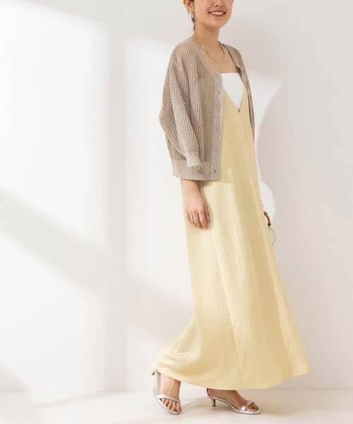 NOLLEY’S（ノーリーズ）の「ウォッシャブルサテンキャミワンピース（ワンピース・レディース・アイボリー/イエロー/ブラック・38）」の3枚目の写真