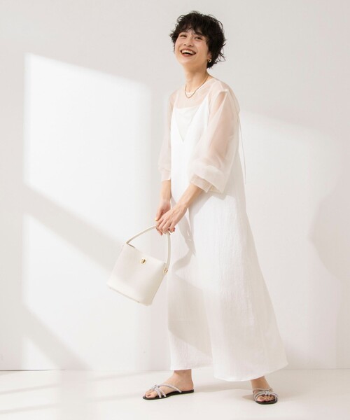 NOLLEY’S（ノーリーズ）の「ウォッシャブルサテンキャミワンピース（ワンピース・レディース・アイボリー/イエロー/ブラック・38）」の10枚目の写真