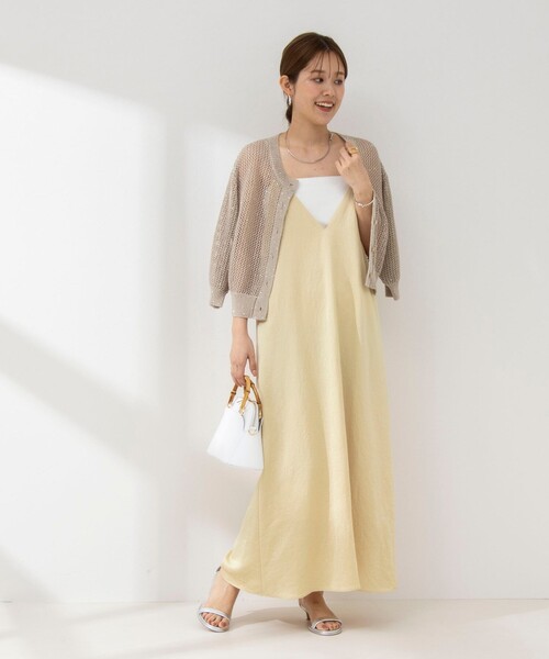 NOLLEY’S（ノーリーズ）の「ウォッシャブルサテンキャミワンピース（ワンピース・レディース・アイボリー/イエロー/ブラック・38）」の12枚目の写真