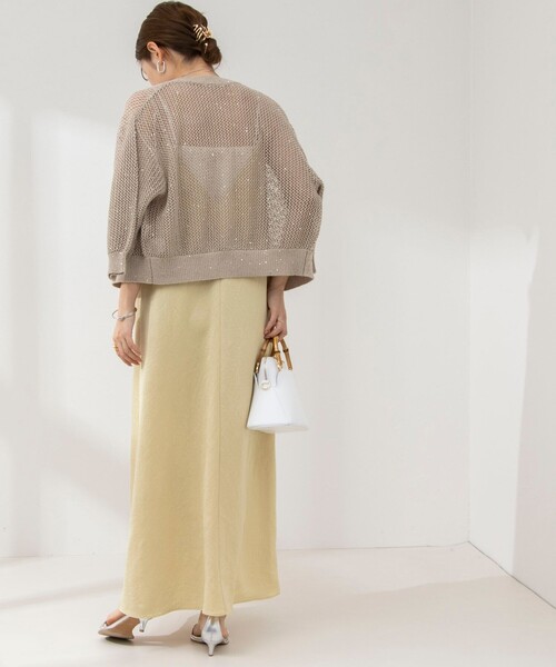 NOLLEY’S（ノーリーズ）の「ウォッシャブルサテンキャミワンピース（ワンピース・レディース・アイボリー/イエロー/ブラック・38）」の14枚目の写真