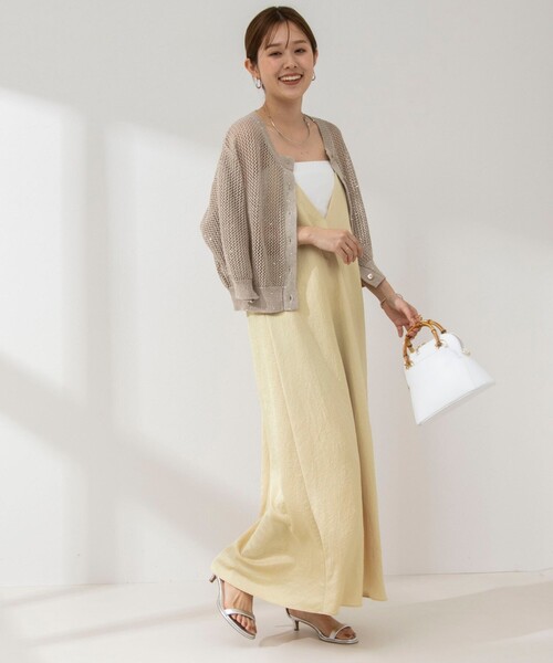 NOLLEY’S（ノーリーズ）の「ウォッシャブルサテンキャミワンピース（ワンピース・レディース・アイボリー/イエロー/ブラック・38）」の16枚目の写真