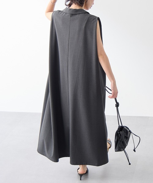for/c(フォーシー)の「撥水スキッパーワンピース【サスティナブル】(ワンピース・レディース・グレー/チャコールグレー・M/L/LL)」の13枚目の写真