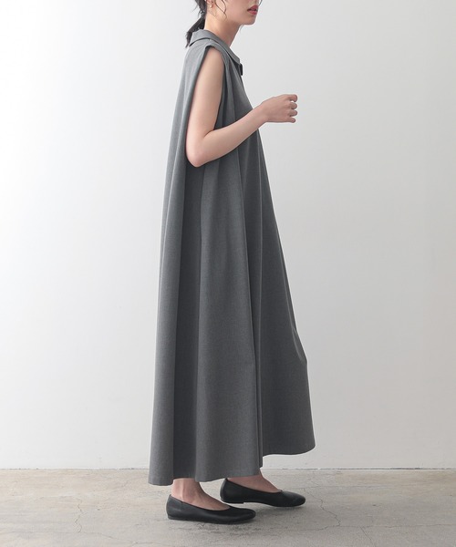 for/c(フォーシー)の「撥水スキッパーワンピース【サスティナブル】(ワンピース・レディース・グレー/チャコールグレー・M/L/LL)」の22枚目の写真