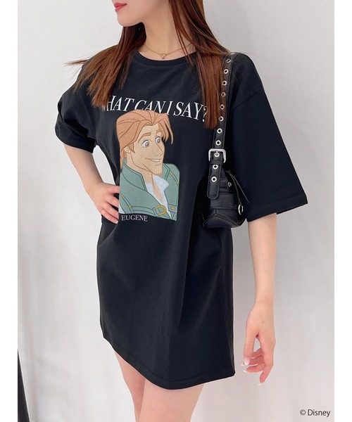 MIIA（ミーア）の「【Disney/塔の上のラプンツェル】グラフィックプリントビッグTシャツ（Tシャツ/カットソー・レディース・オフホワイト/ブラック・FREE）」の2枚目の写真