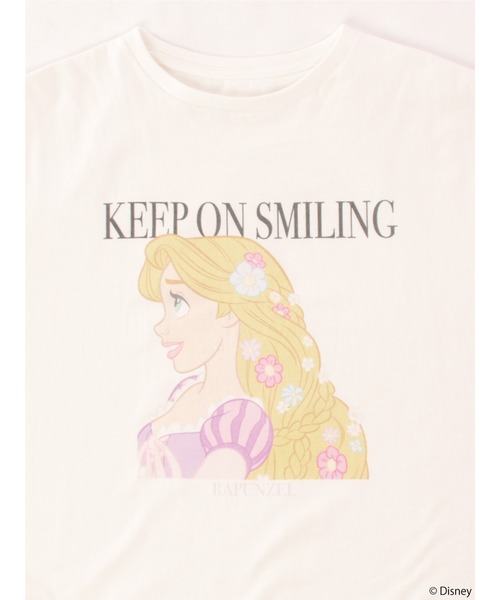 MIIA（ミーア）の「【Disney/塔の上のラプンツェル】グラフィックプリントビッグTシャツ（Tシャツ/カットソー・レディース・オフホワイト/ブラック・FREE）」の8枚目の写真