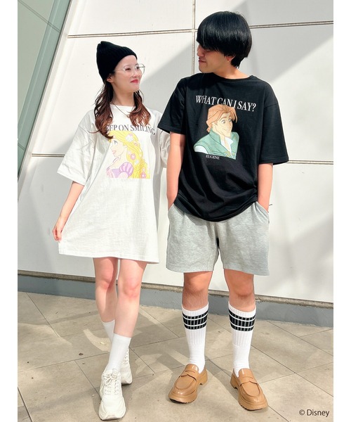 MIIA（ミーア）の「【Disney/塔の上のラプンツェル】グラフィックプリントビッグTシャツ（Tシャツ/カットソー・レディース・オフホワイト/ブラック・FREE）」の20枚目の写真