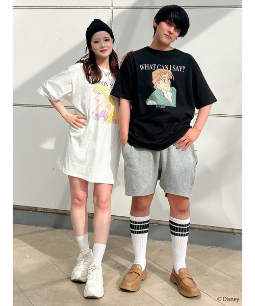 MIIA（ミーア）の「【Disney/塔の上のラプンツェル】グラフィックプリントビッグTシャツ（Tシャツ/カットソー・レディース・オフホワイト/ブラック・FREE）」の21枚目の写真