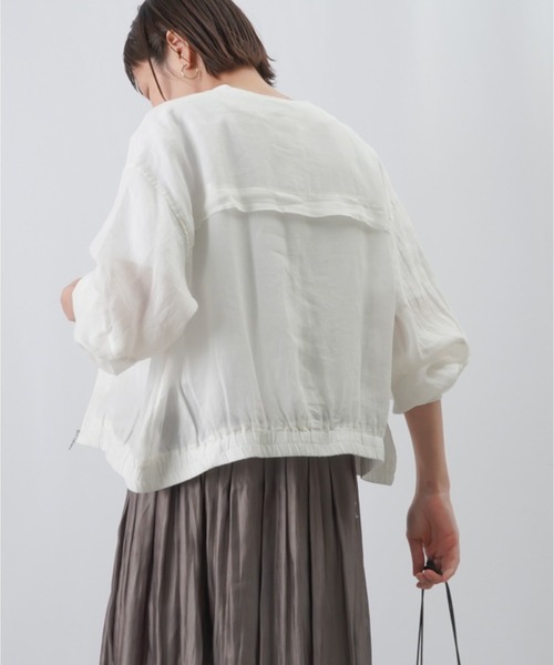 LUCA/LADY LUCK LUCA（ルカ/レディラックルカ）の「LC/LLL ラミーノーカラーブルゾン（ブルゾン・レディース・ライトグレー/キャメル/オフホワイト/ブラック・FREE）」の8枚目の写真