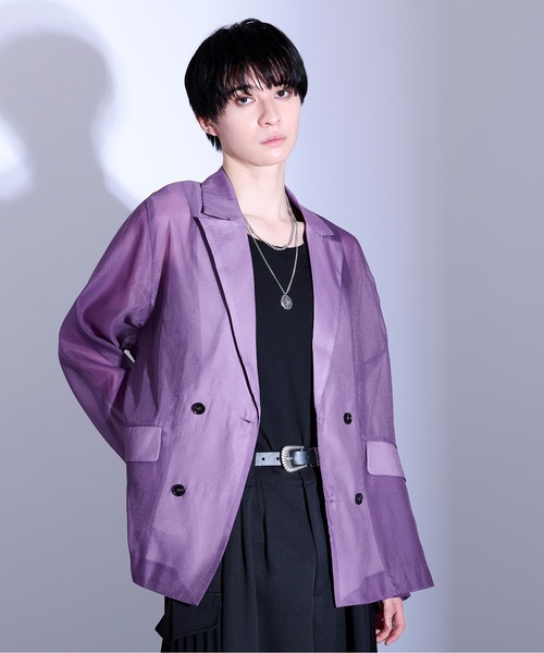 LEONARD 紫 テーラードジャケット カットソーセット LEONARD 紫 テーラードジャケット カットソーセット