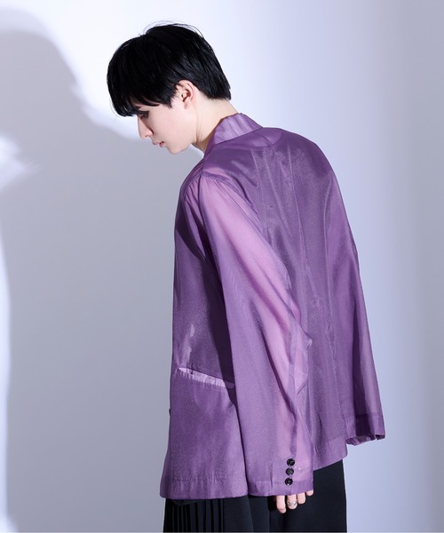 Ellno Loset（エルノロゼット）の「シアーテーラードジャケット（テーラードジャケット・メンズ・ブラック/パープル・MEDIUM/SMALL/LARGE）」の17枚目の写真