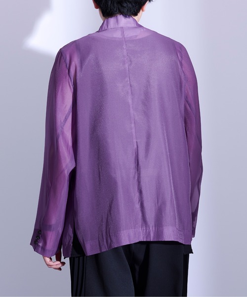Ellno Loset（エルノロゼット）の「シアーテーラードジャケット（テーラードジャケット・メンズ・ブラック/パープル・MEDIUM/SMALL/LARGE）」の9枚目の写真