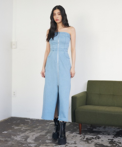 ENVYM（アンビー）の「デニムベアワンピース（ワンピース）」 - WEAR