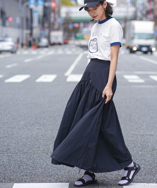 mili an deni(ミリアンデニ)の「リンガー半袖Tシャツ(Tシャツ/カットソー・レディース・レッド/グリーン/ネイビー・L/M)」の9枚目の写真