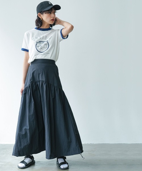 mili an deni(ミリアンデニ)の「リンガー半袖Tシャツ(Tシャツ/カットソー・レディース・レッド/グリーン/ネイビー・L/M)」の10枚目の写真
