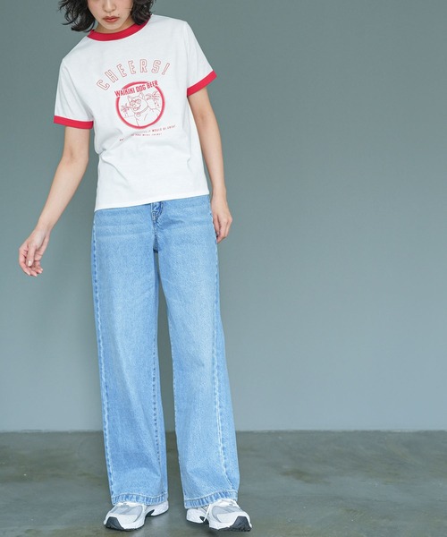 mili an deni(ミリアンデニ)の「リンガー半袖Tシャツ(Tシャツ/カットソー・レディース・レッド/グリーン/ネイビー・L/M)」の13枚目の写真
