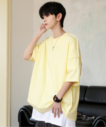 neos | 【neos】ルーズシルエット 裏使い ステッチ ポンチ パステルカラー ハーフスリーブ Tシャツ(Tシャツ/カットソー)