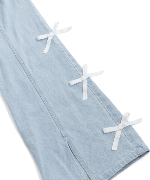 algy（アルジー）の「フロントスリットりぼんフレアワイドパンツ（その他パンツ・キッズ・ブラック/サックスブルー/アイボリー・MEDIUM/X-SMALL/XX-SMALL/SMALL）」の17枚目の写真