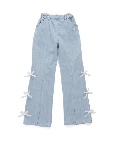 algy（アルジー）の「フロントスリットりぼんフレアワイドパンツ（その他パンツ・キッズ・ブラック/サックスブルー/アイボリー・MEDIUM/X-SMALL/XX-SMALL/SMALL）」の19枚目の写真