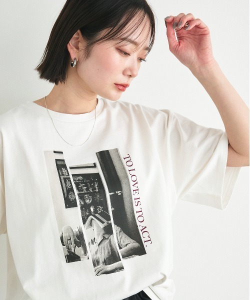 ad thie(アドティエ)の「アソートデザイン プリントTシャツ(Tシャツ/カットソー・レディース・ブラック系/グレー系1/ホワイト系1/ホワイト系2/グレー系2/グレー系3/ブラック系2・FREE)」の2枚目の写真