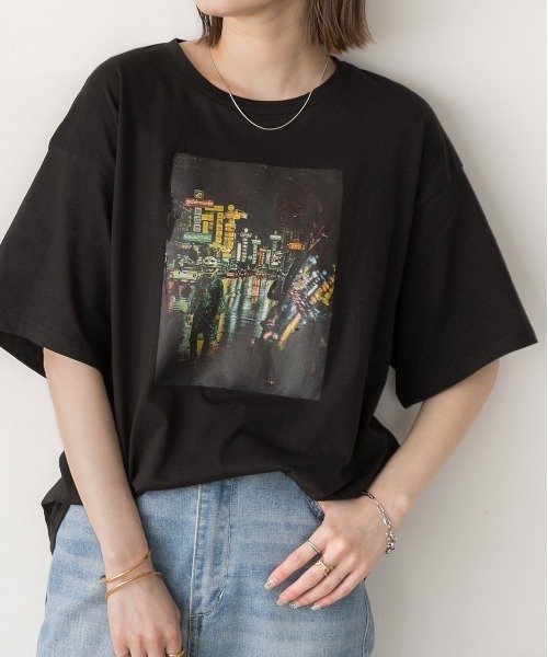 ad thie(アドティエ)の「アソートデザイン プリントTシャツ(Tシャツ/カットソー・レディース・ブラック系/グレー系1/ホワイト系1/ホワイト系2/グレー系2/グレー系3/ブラック系2・FREE)」の3枚目の写真