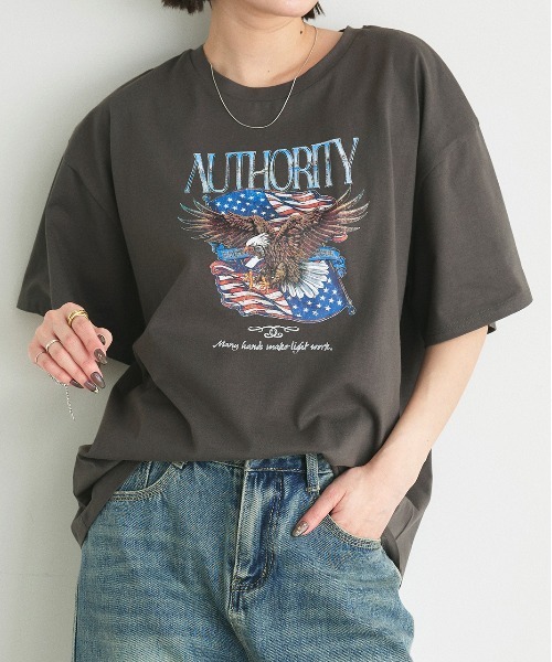 ad thie(アドティエ)の「アソートデザイン プリントTシャツ(Tシャツ/カットソー・レディース・ブラック系/グレー系1/ホワイト系1/ホワイト系2/グレー系2/グレー系3/ブラック系2・FREE)」の5枚目の写真