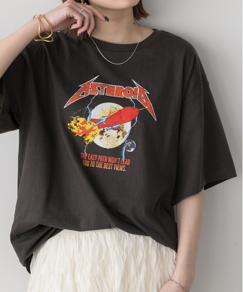 ad thie(アドティエ)の「アソートデザイン プリントTシャツ(Tシャツ/カットソー・レディース・ブラック系/グレー系1/ホワイト系1/ホワイト系2/グレー系2/グレー系3/ブラック系2・FREE)」の7枚目の写真