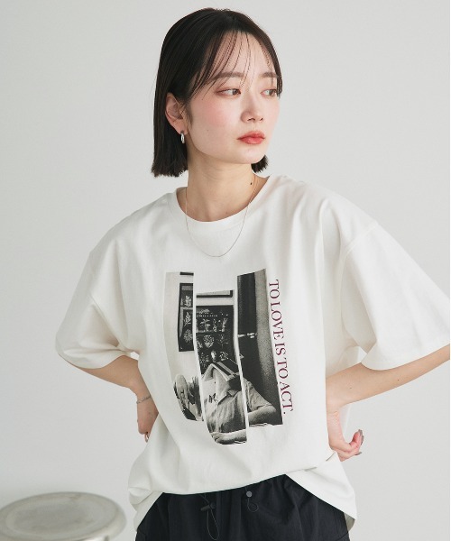 ad thie(アドティエ)の「アソートデザイン プリントTシャツ(Tシャツ/カットソー・レディース・ブラック系/グレー系1/ホワイト系1/ホワイト系2/グレー系2/グレー系3/ブラック系2・FREE)」の14枚目の写真