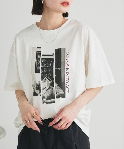 ad thie(アドティエ)の「アソートデザイン プリントTシャツ(Tシャツ/カットソー・レディース・ブラック系/グレー系1/ホワイト系1/ホワイト系2/グレー系2/グレー系3/ブラック系2・FREE)」の16枚目の写真