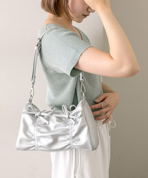 loti | loti リボンギャザースクエアBAG(ショルダーバッグ)