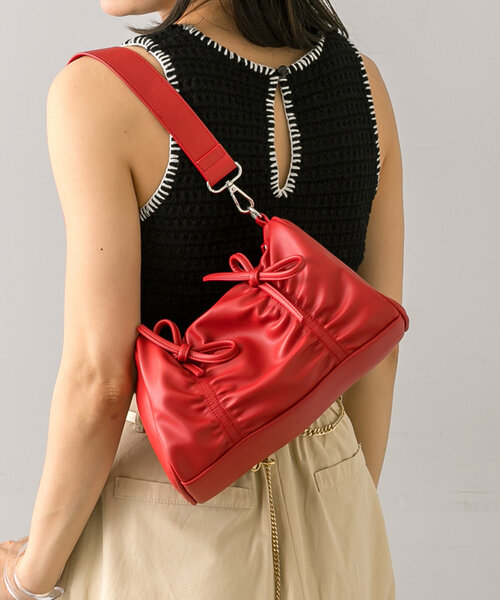 loti（ロティ）の「loti リボンギャザースクエアBAG（ショルダーバッグ・レディース・ブラック/シルバー/レッド・ONE SIZE）」の15枚目の写真