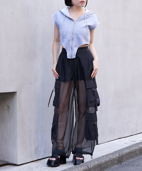 RAY CASSIN(レイカズン)の「シアーカーゴパンツ(カーゴパンツ・レディース・ホワイト/ブラック/ブルー・FREE)」の20枚目の写真