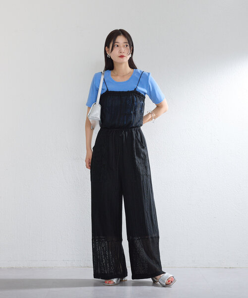 Kastane（カスタネ）の「【前後2WAY/4色展開】ピグメントリブTEE（Tシャツ/カットソー・レディース・ブルー/グレー/ブラック/アイボリー・FREE）」の21枚目の写真