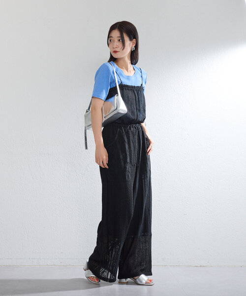 Kastane（カスタネ）の「【前後2WAY/4色展開】ピグメントリブTEE（Tシャツ/カットソー・レディース・ブルー/グレー/ブラック/アイボリー・FREE）」の5枚目の写真