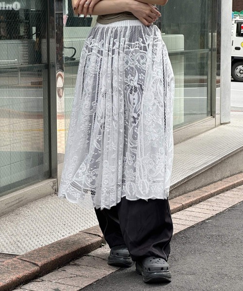 3.3 Field Trip （3.3フィールドトリップ）の「3.3 Field Trip／レースロングスカート（スカート・レディース・ホワイト/クリーム・FREE）」の10枚目の写真
