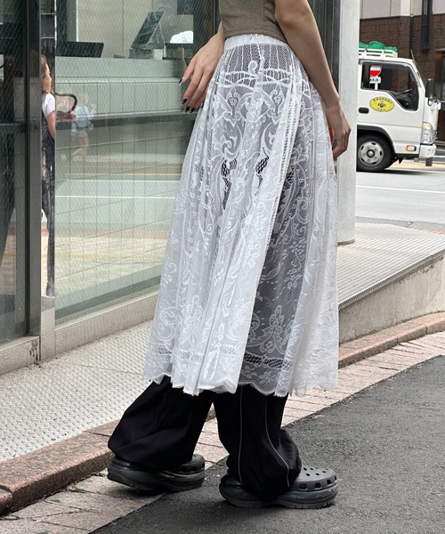 3.3 Field Trip （3.3フィールドトリップ）の「3.3 Field Trip／レースロングスカート（スカート・レディース・ホワイト/クリーム・FREE）」の3枚目の写真